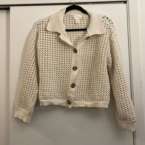 H&M cream crochet sweater medium